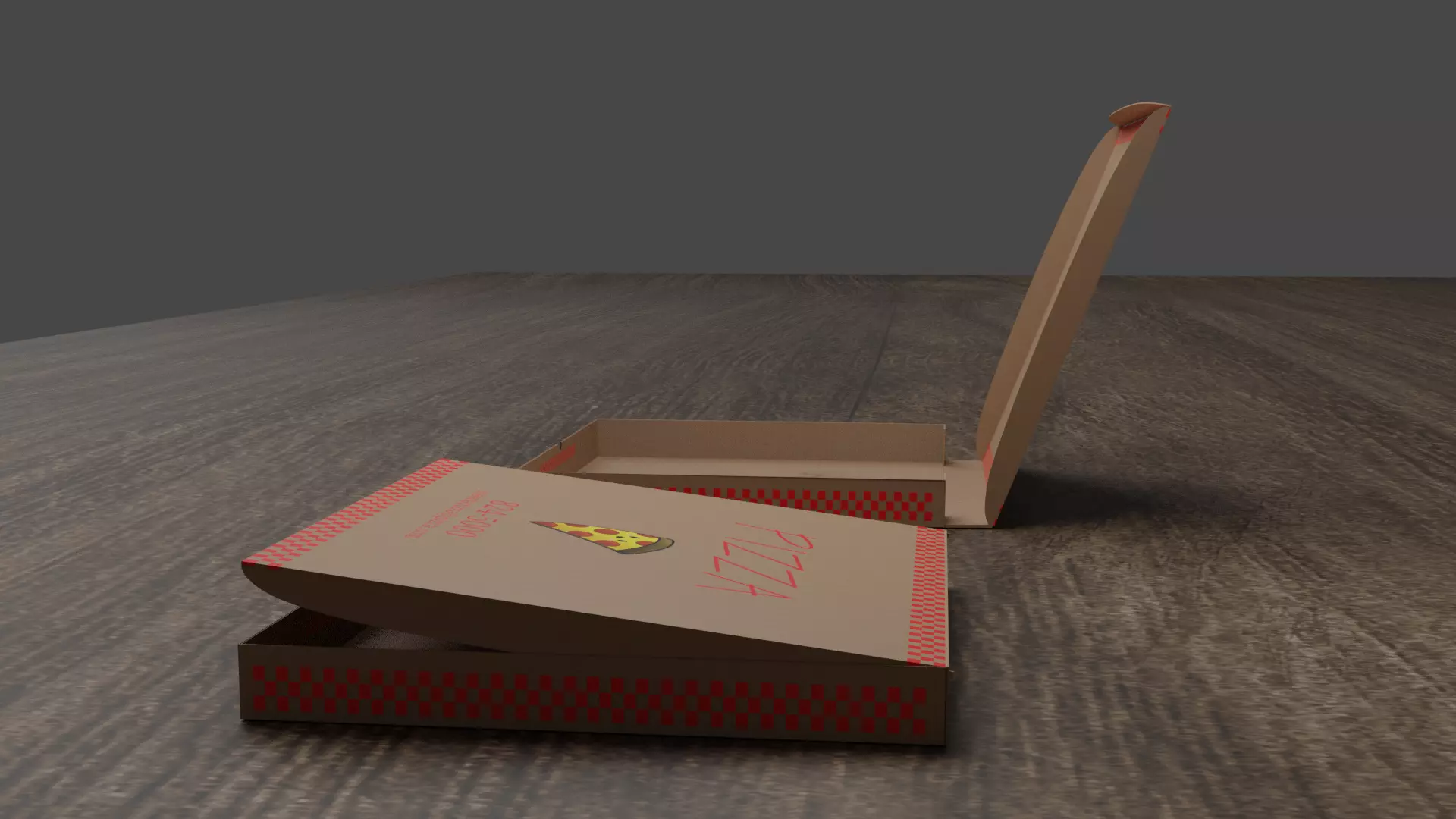 Stained Pizza Box Model Low-poly 3D model_0