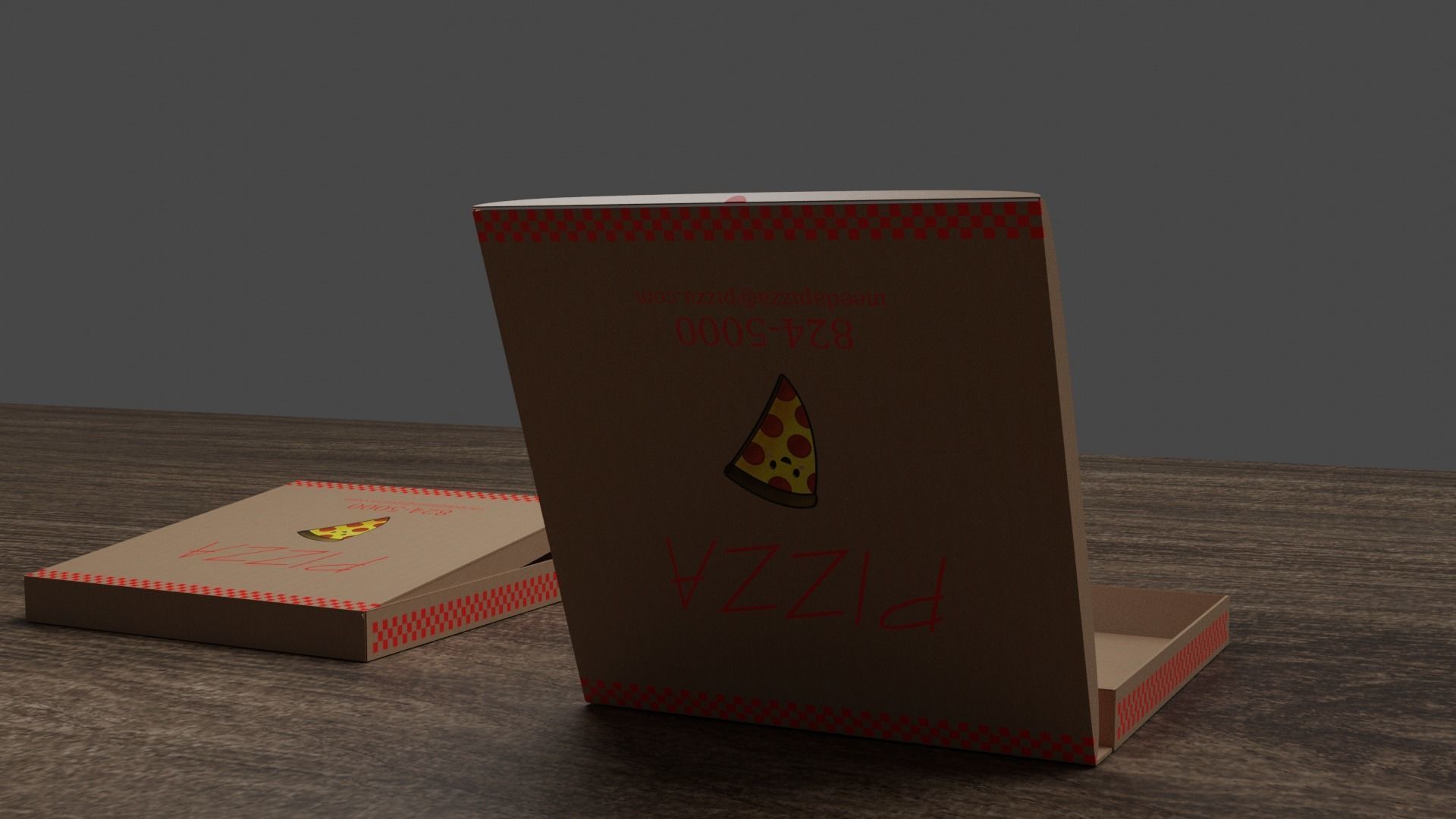 Stained Pizza Box Model Low-poly 3D model_4