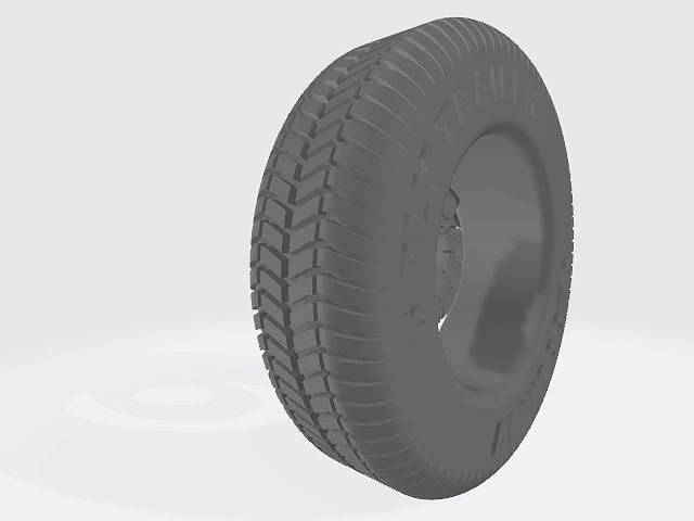 Trailer Wheels Tires and Brakes for 3D Print 3D print model