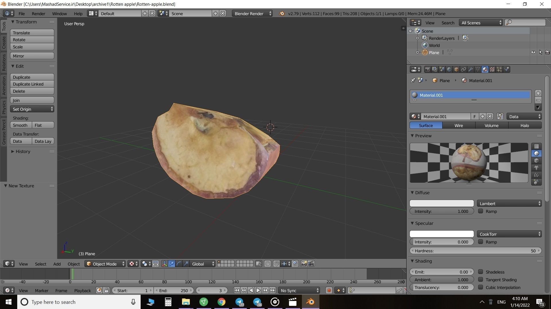 3D model Rotten apple VR / AR / low-poly | CGTrader