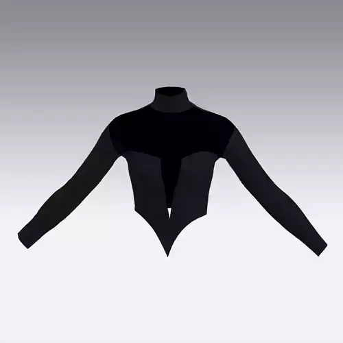 BLACK BLOUSE BELTED CUT  V NECKLINE MODERN LOOK