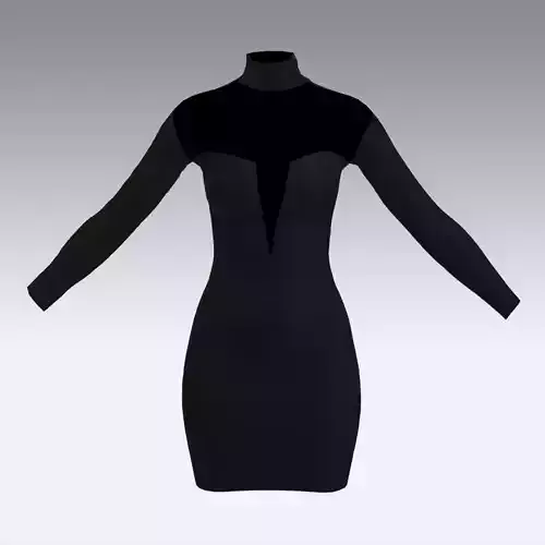 DRESS BLACK V NECKLINE MODERN LOOK LITTLE DRESS ELEGANT
