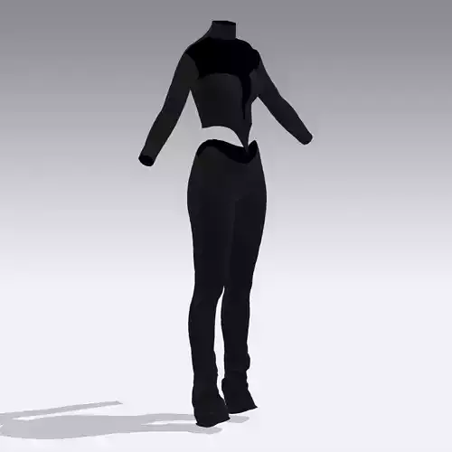 BLOUSE AND PANT BLACK ELEGANT MODERN LOOK