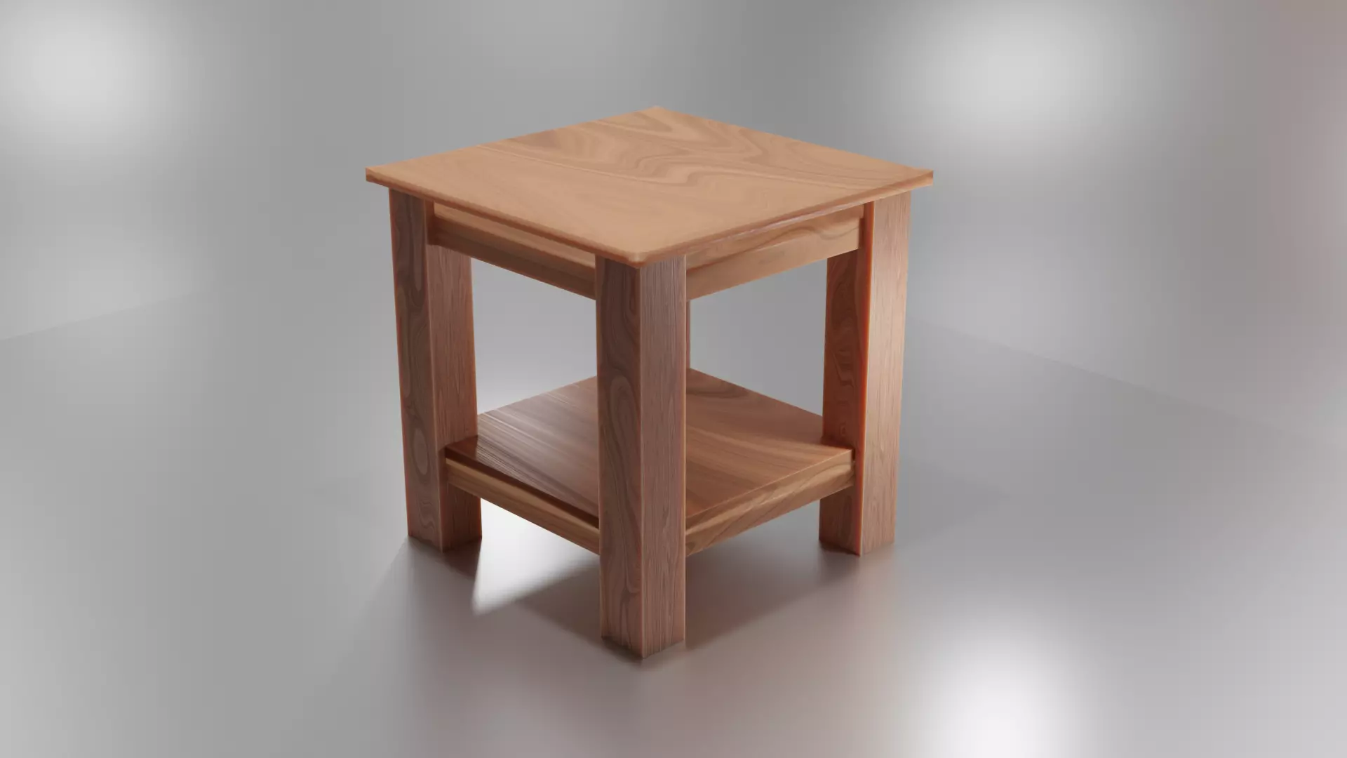 Small Wooden Table 3D model_0
