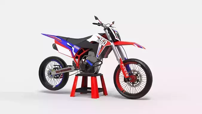 Supermoto dirt bike Low-poly 3D model