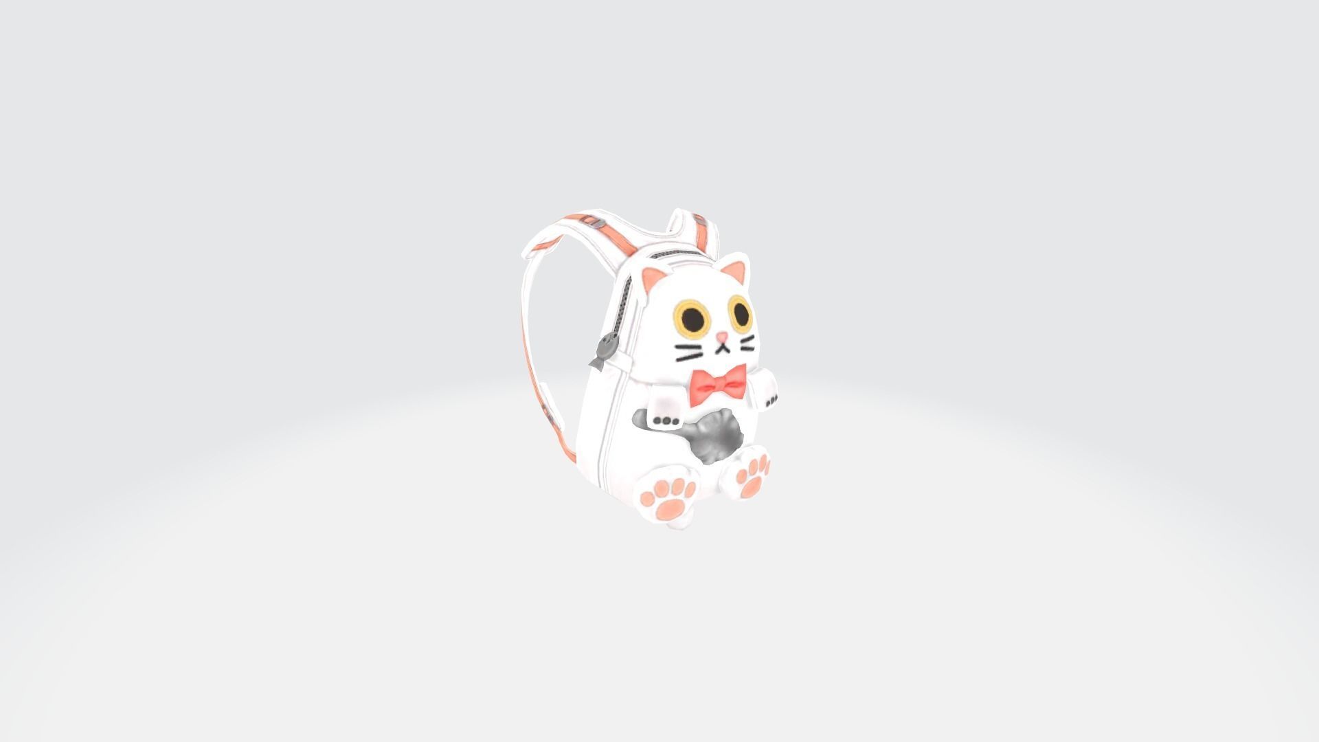 Bag 3x Silly Kitten Backpack 3D model_7
