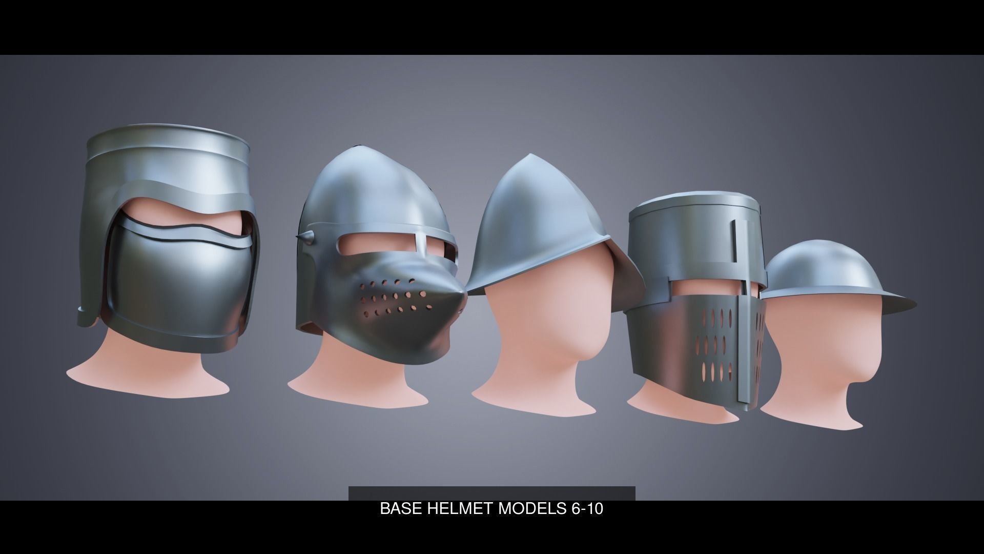 10 BASE HELMETS 3D Model Collection_2