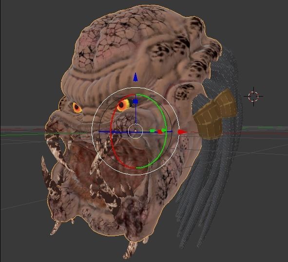 Predator mask Low-poly 3D model_6