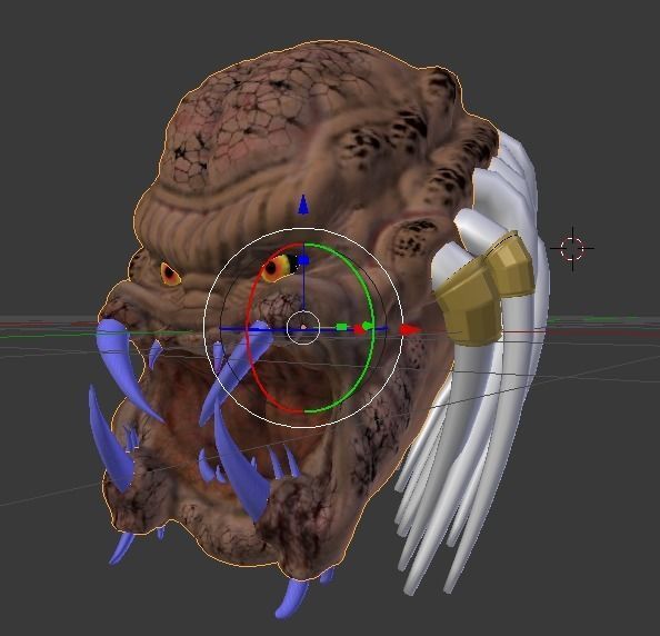 Predator mask Low-poly 3D model_5