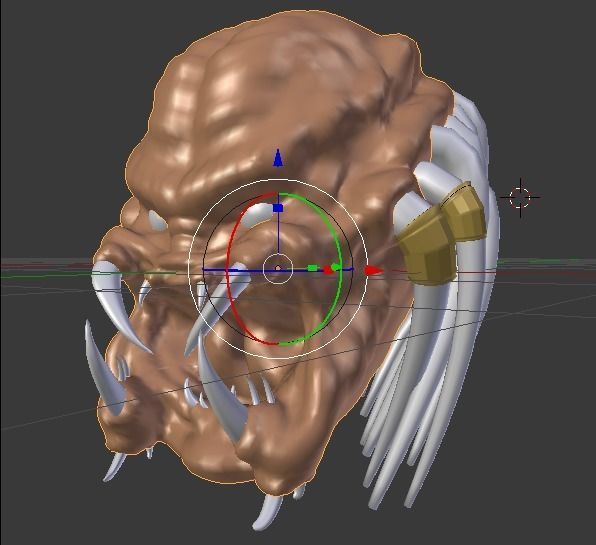 Predator mask Low-poly 3D model_4