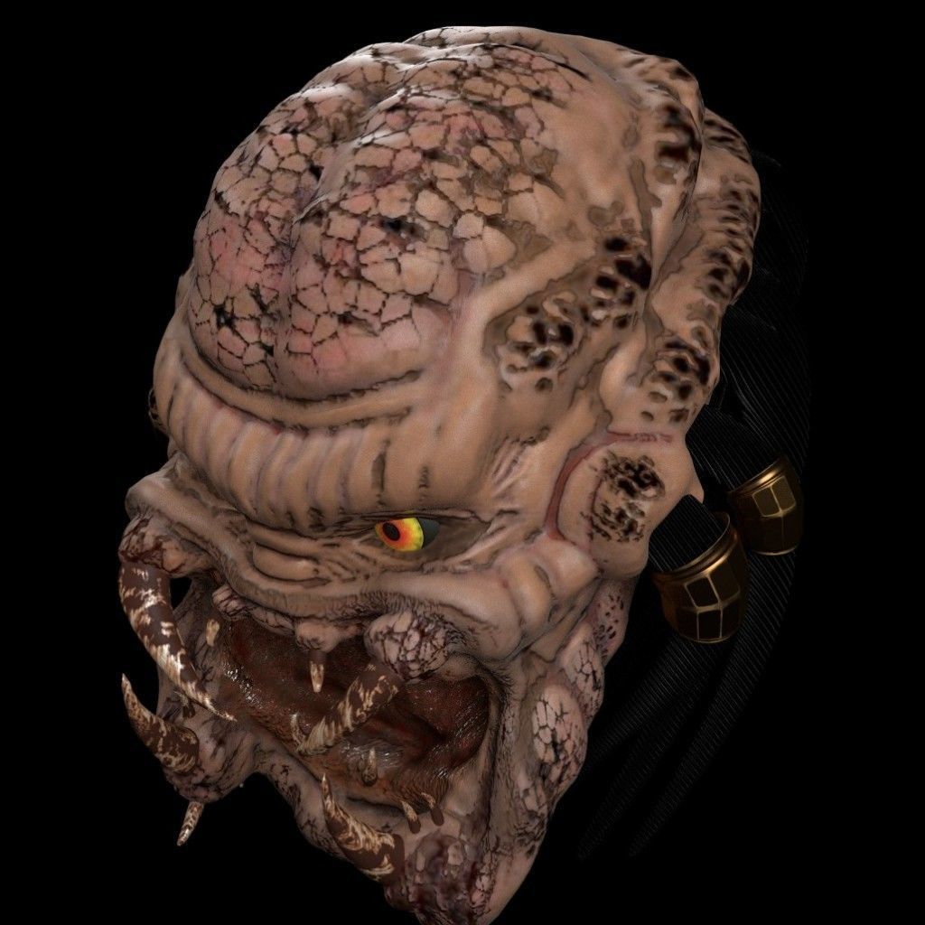 Predator mask Low-poly 3D model_2