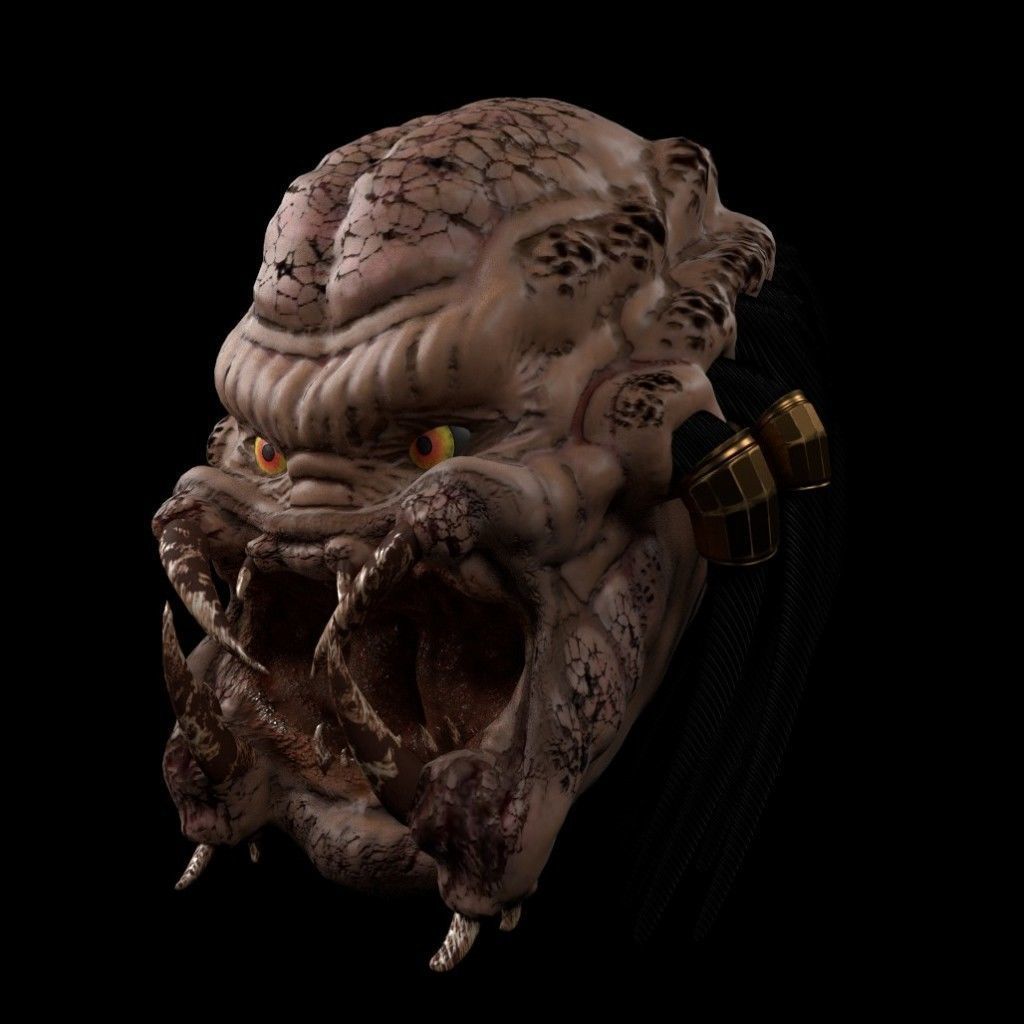 Predator mask Low-poly 3D model_1