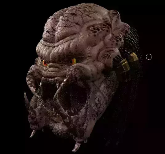 Predator mask Low-poly 3D model
