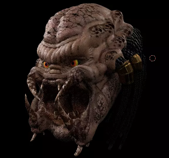 Predator mask Low-poly 3D model_0