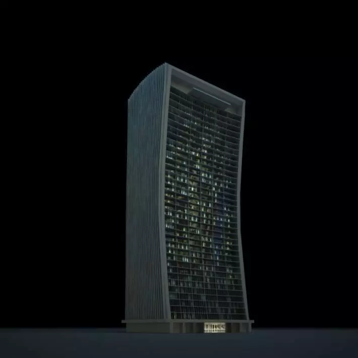 Curved Skyscraper 3D model_0