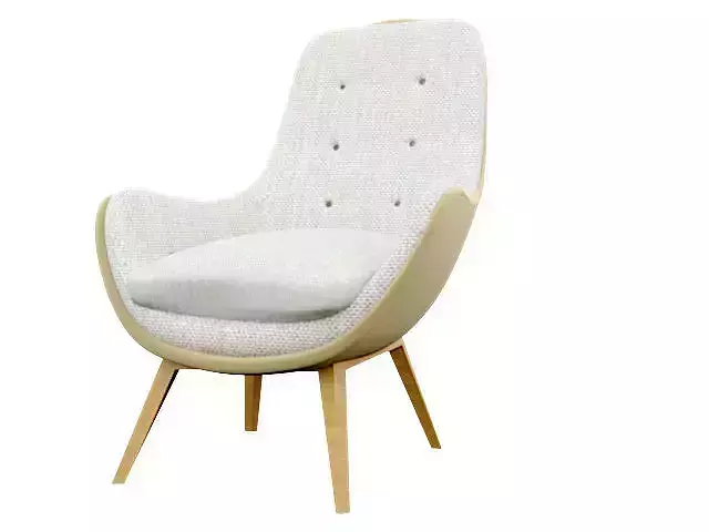 Armchair lounge chair with upholstery and wooden legs