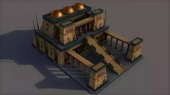 Egyptian Building 07 Low-poly 3D model