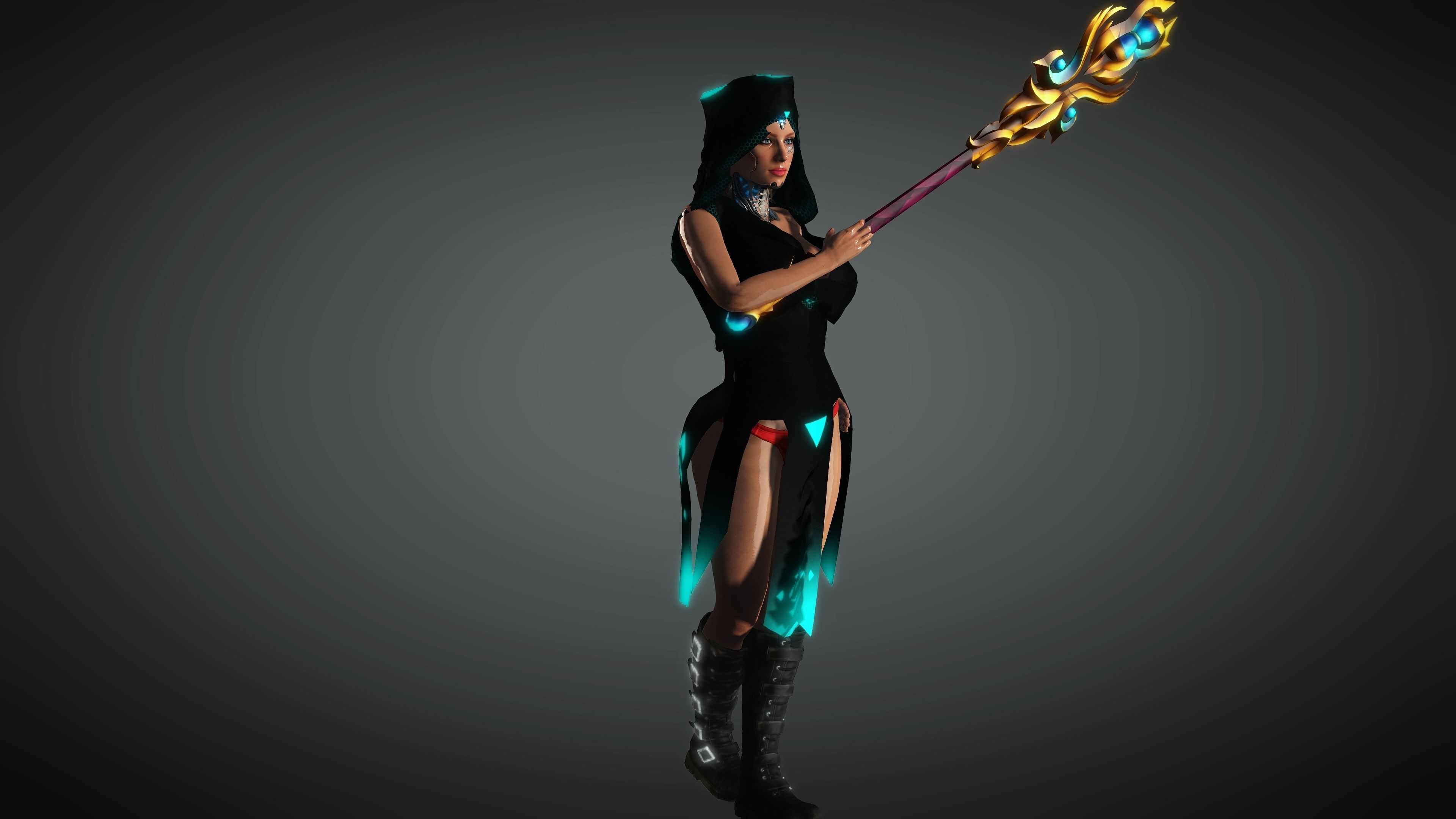 Cyberpunk Girl Character- Realistic Character 3D model_1