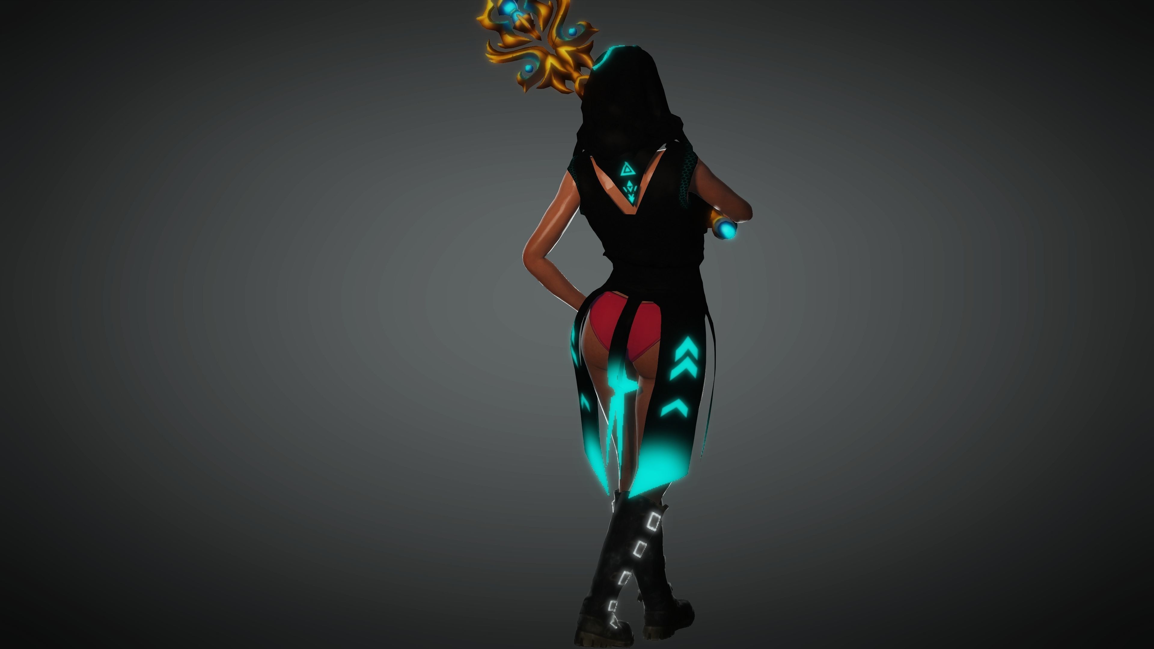 Cyberpunk Girl Character- Realistic Character 3D model_2