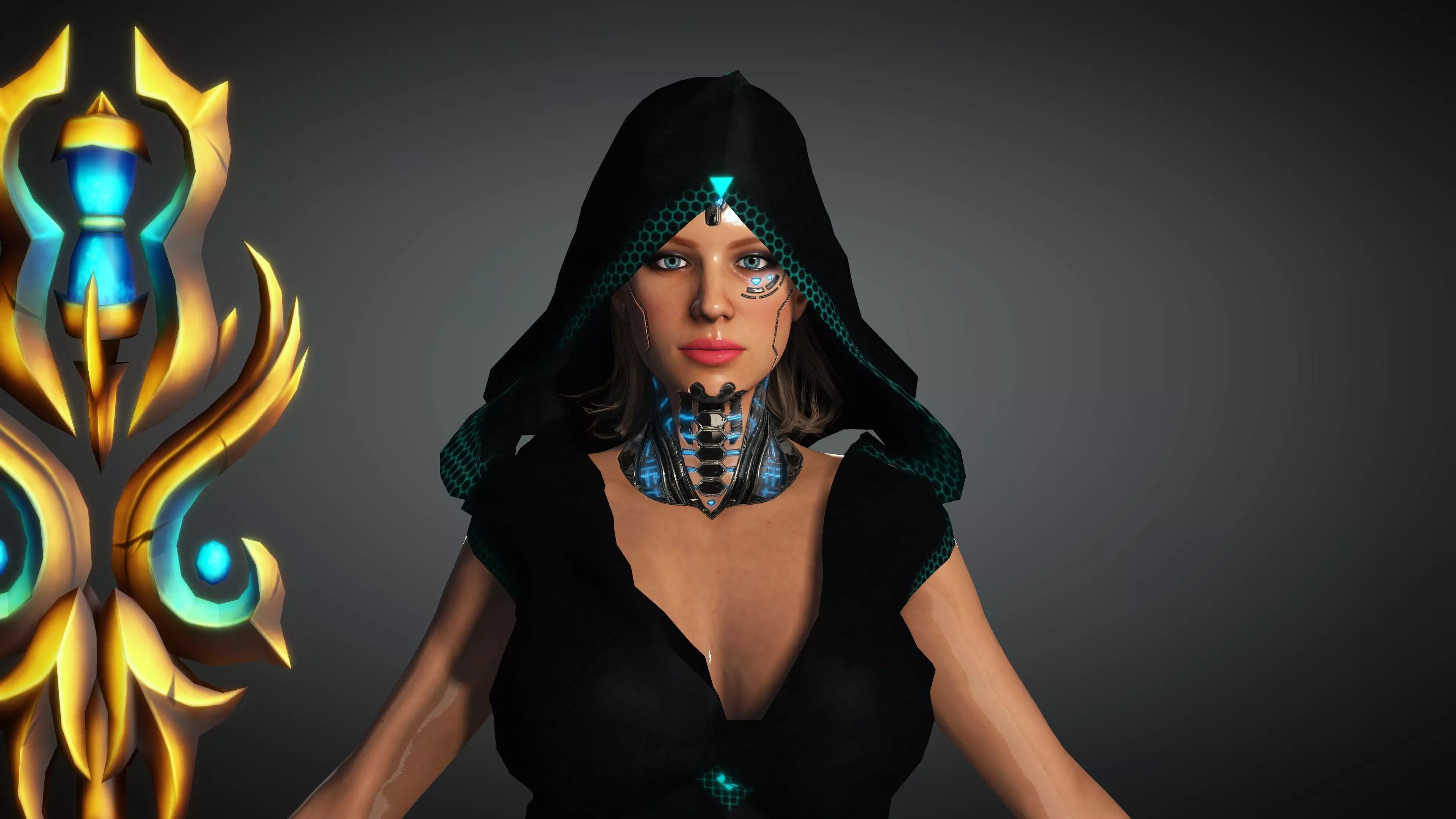 Cyberpunk Girl Character- Realistic Character 3D model_0