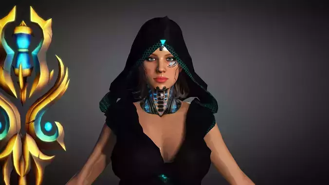 Cyberpunk Girl Character- Realistic Character 3D model