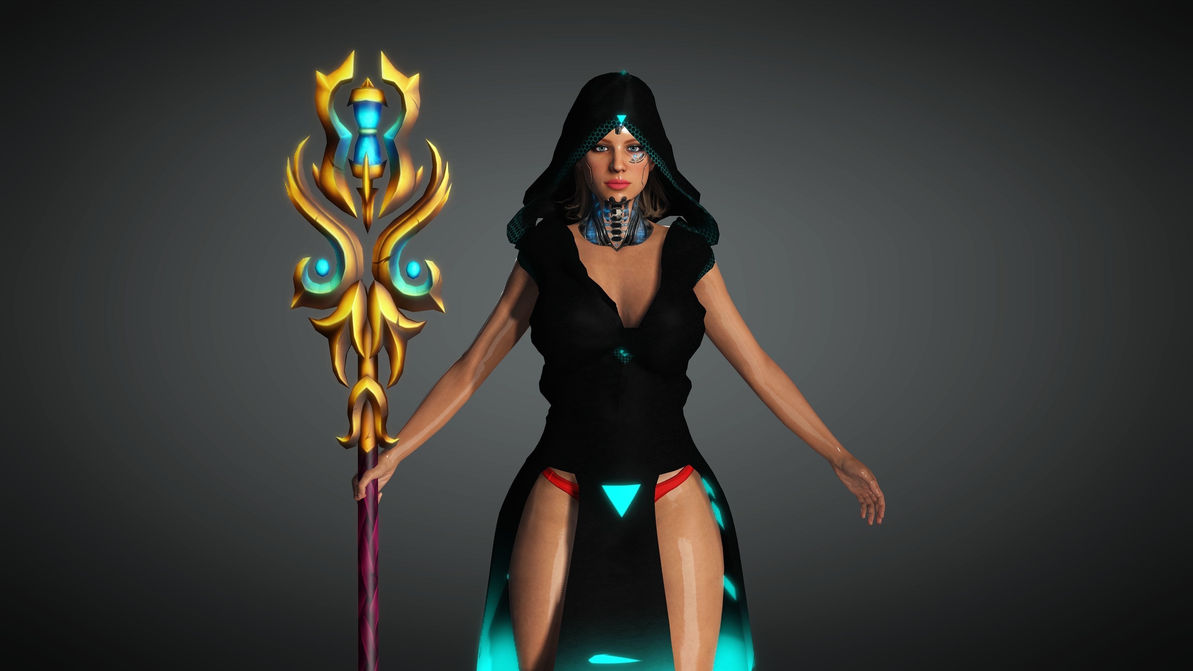 Cyberpunk Girl Character- Realistic Character 3D model_10