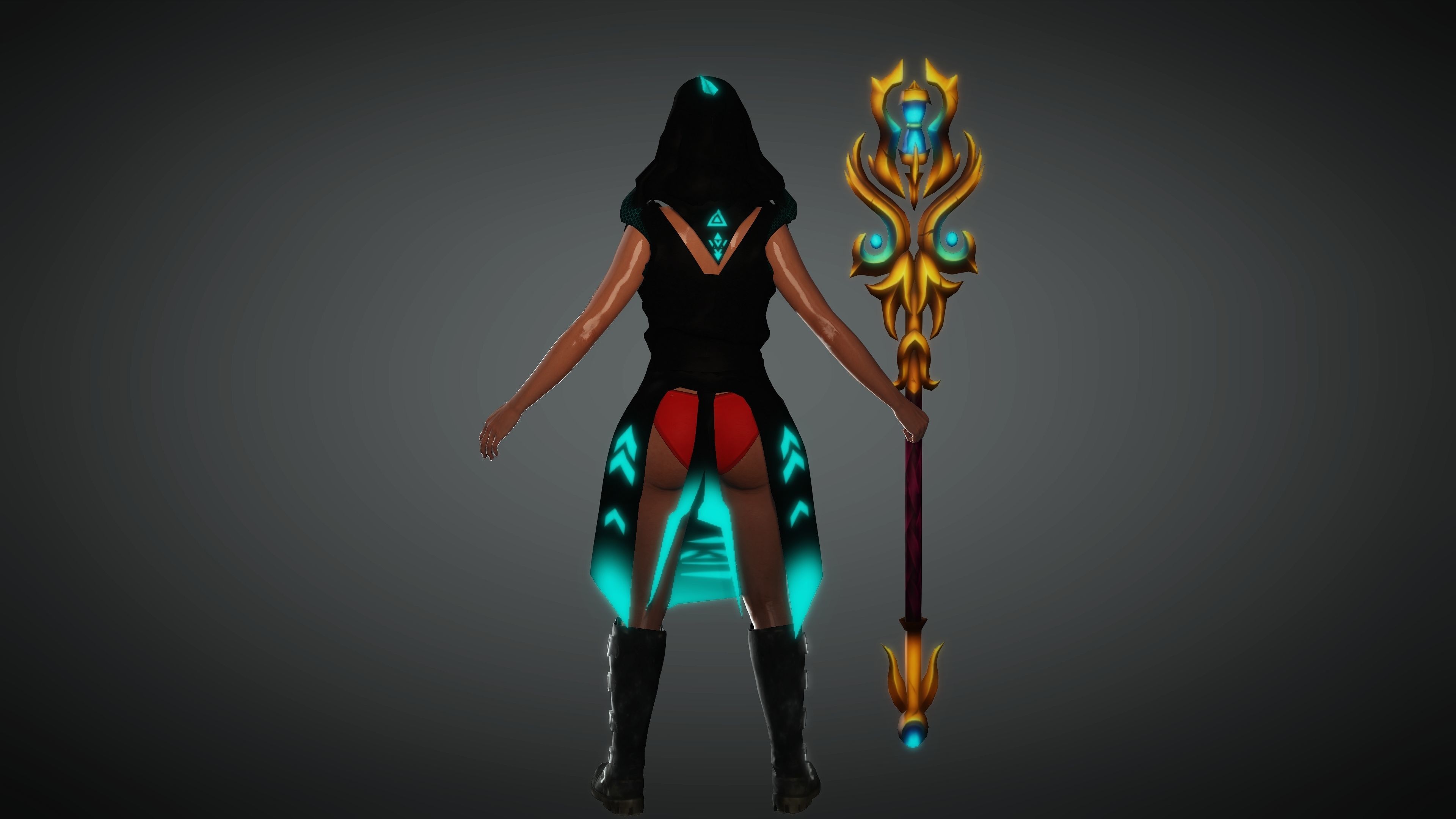 Cyberpunk Girl Character- Realistic Character 3D model_12