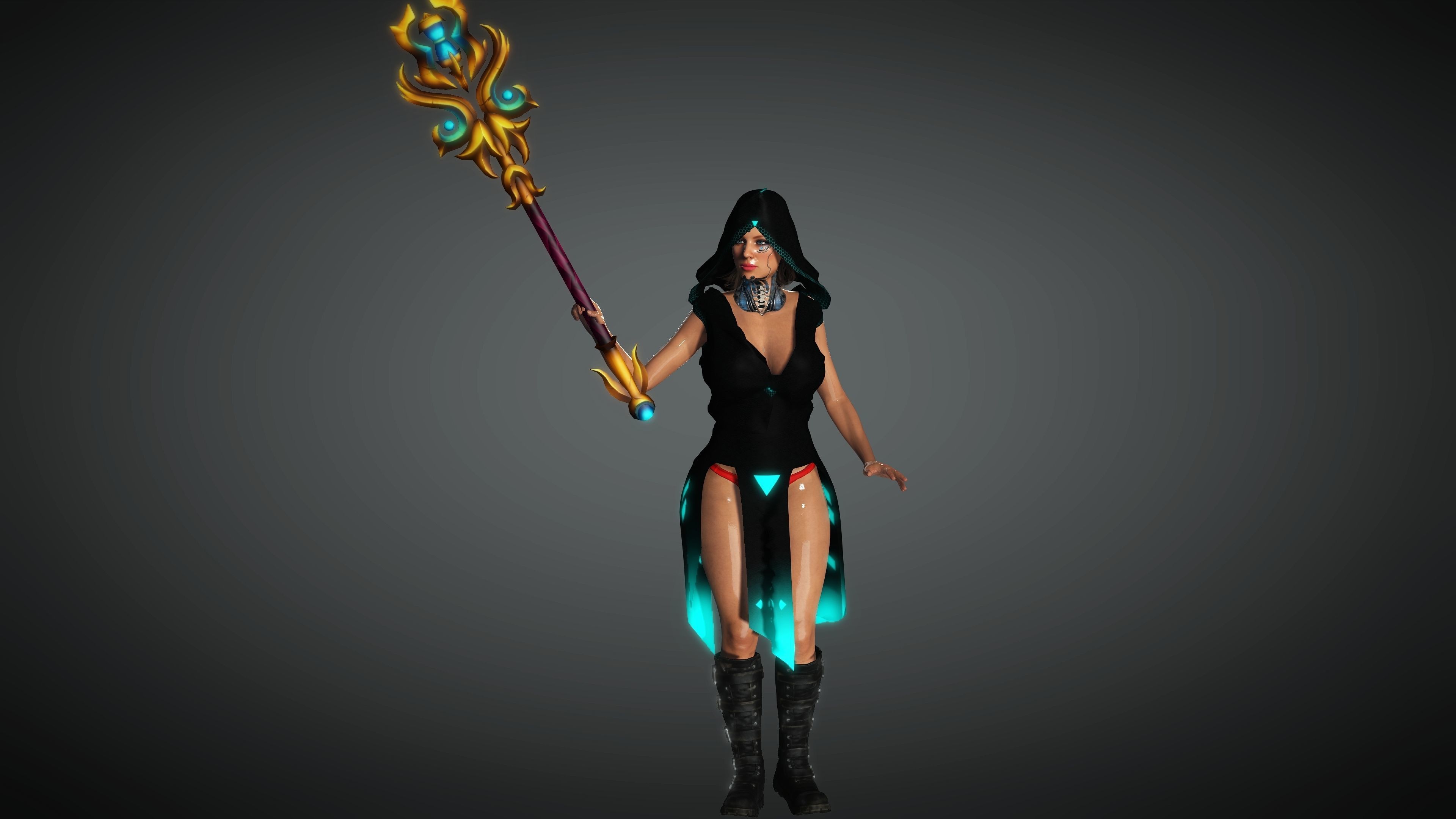 Cyberpunk Girl Character- Realistic Character 3D model_16