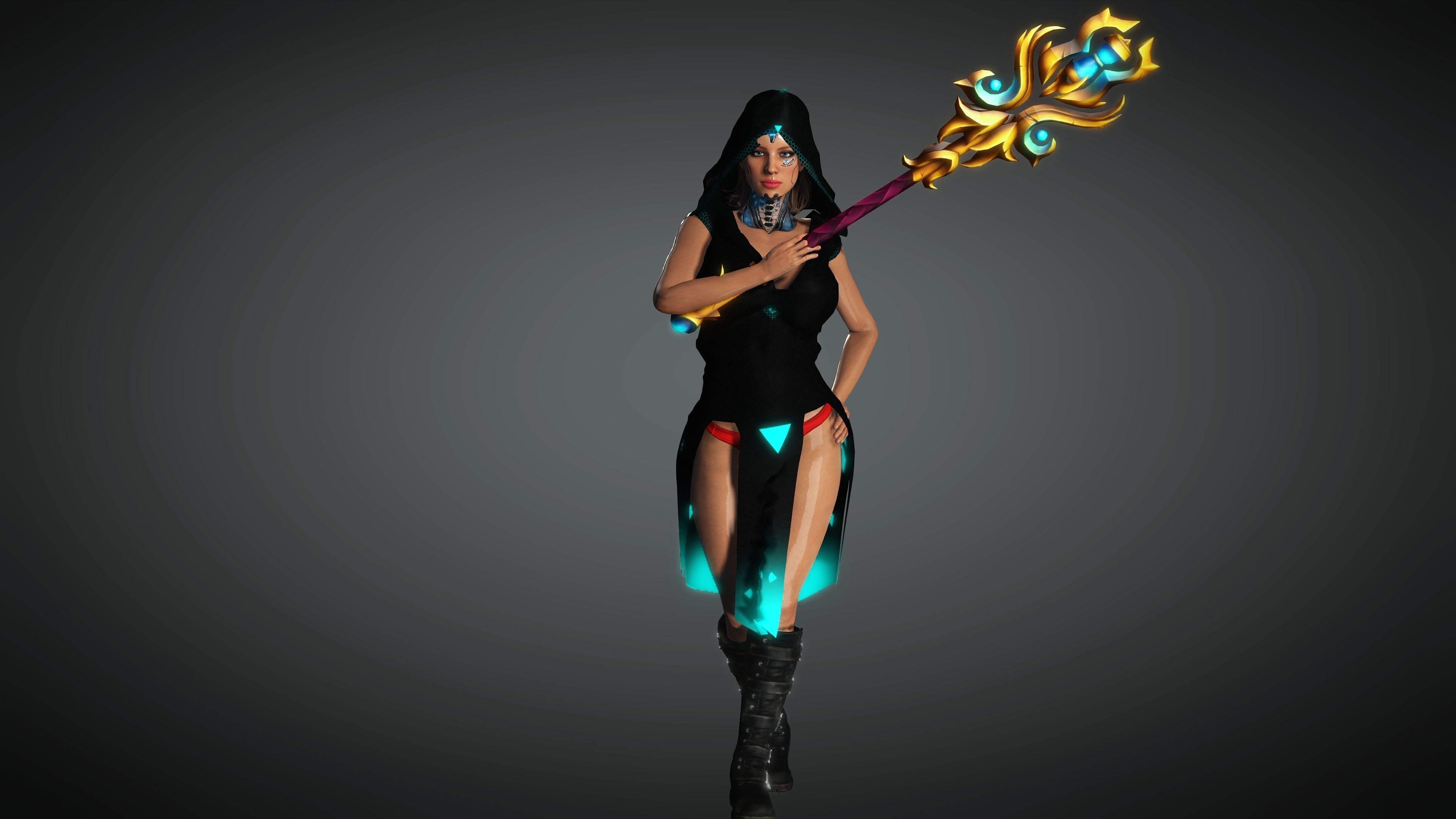 Cyberpunk Girl Character- Realistic Character 3D model_17