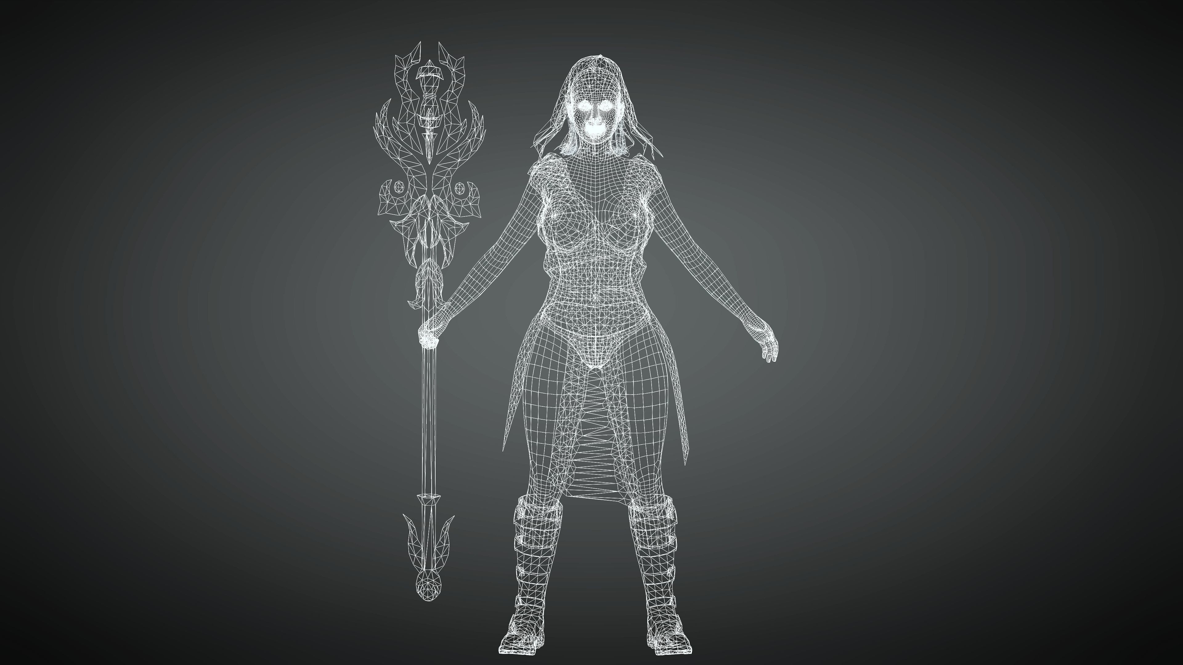 Cyberpunk Girl Character- Realistic Character 3D model_9