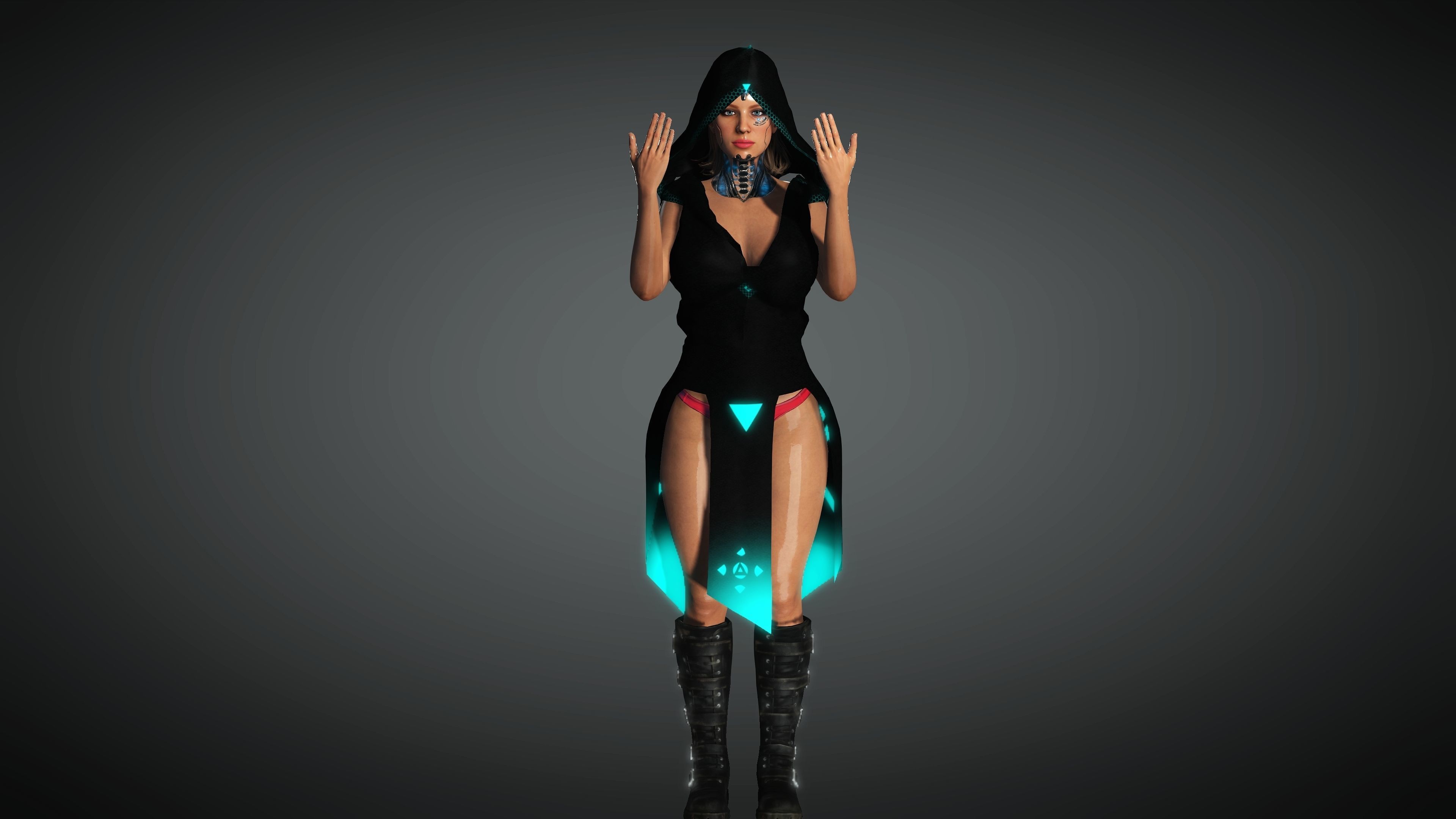Cyberpunk Girl Character- Realistic Character 3D model_7