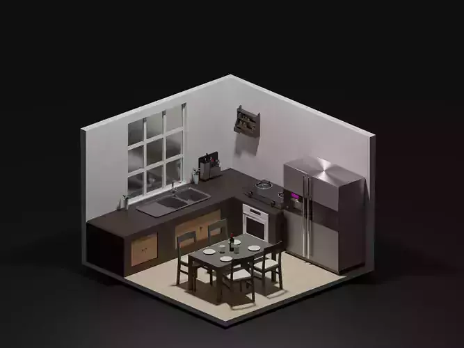 3D Isometric Kitchen