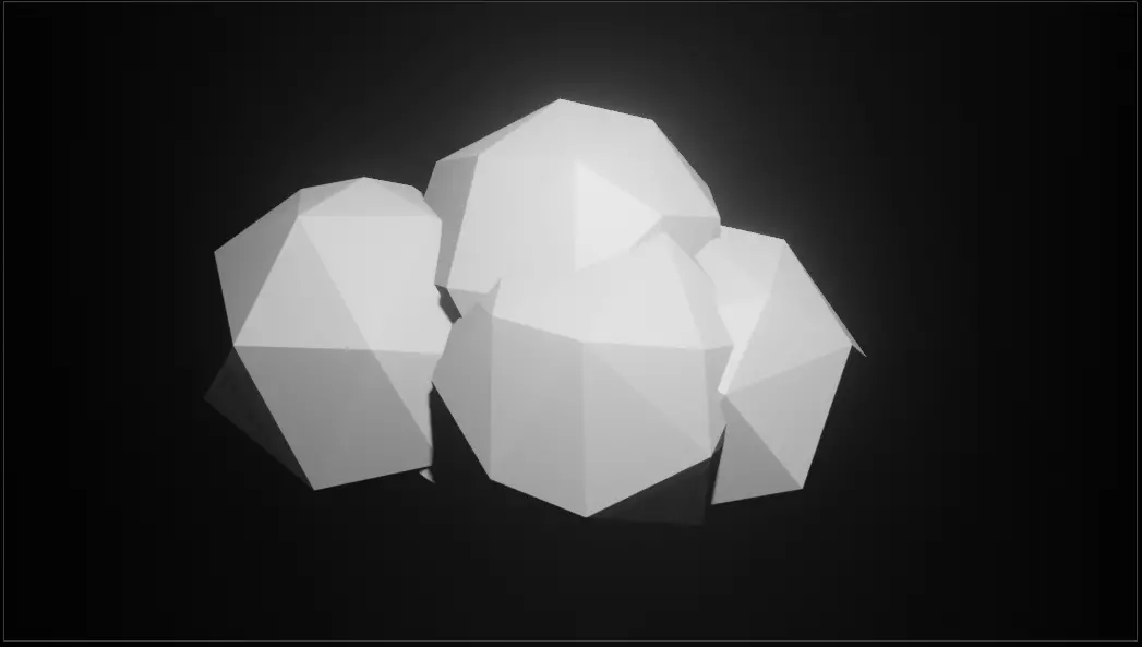 Low Poly Cloud polygonal cube Free low-poly 3D model_0