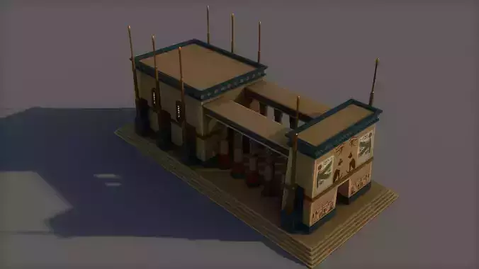 Egyptian Building 09 Low-poly 3D model