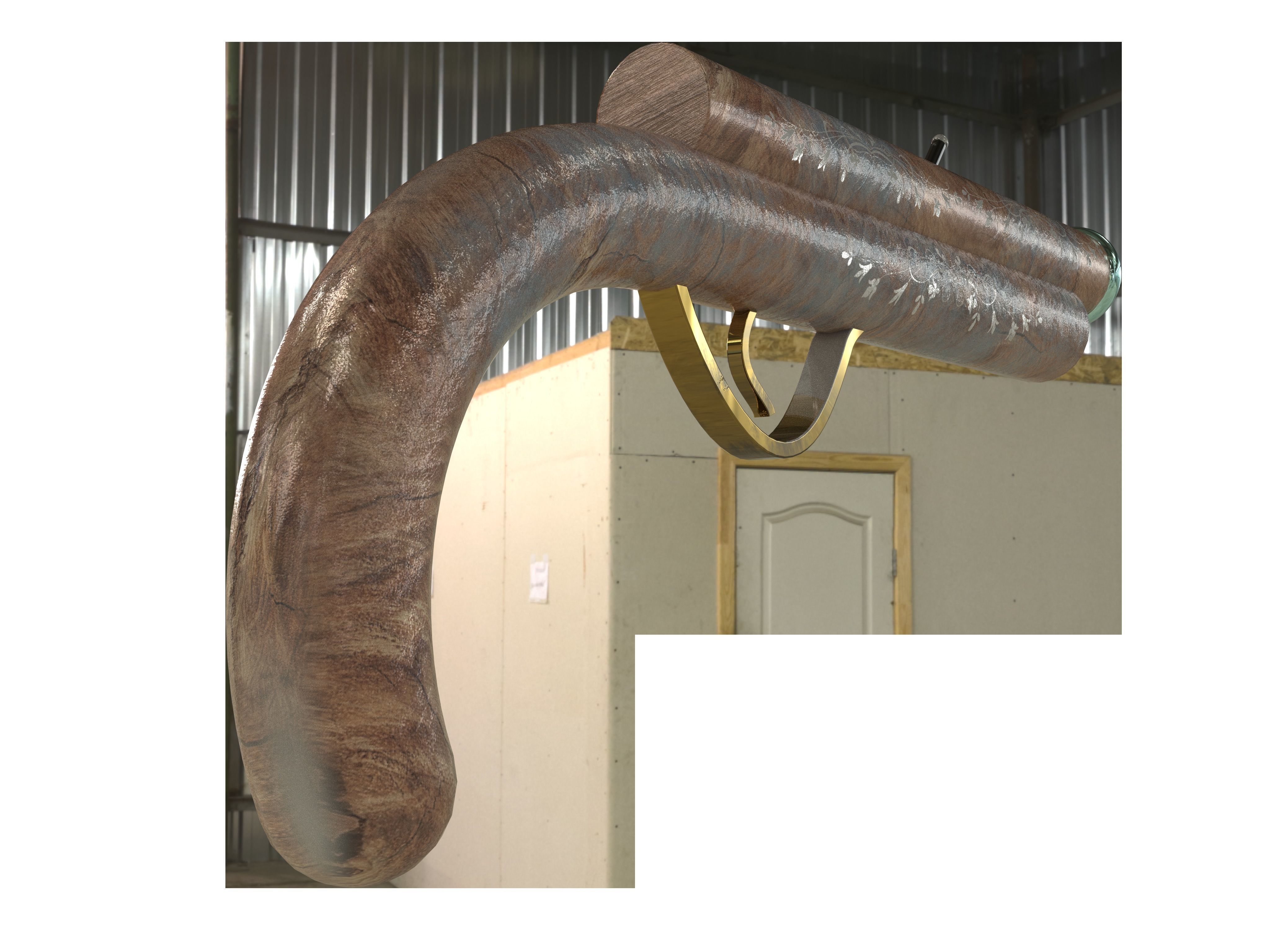 Pirates Gun Free low-poly 3D model_2