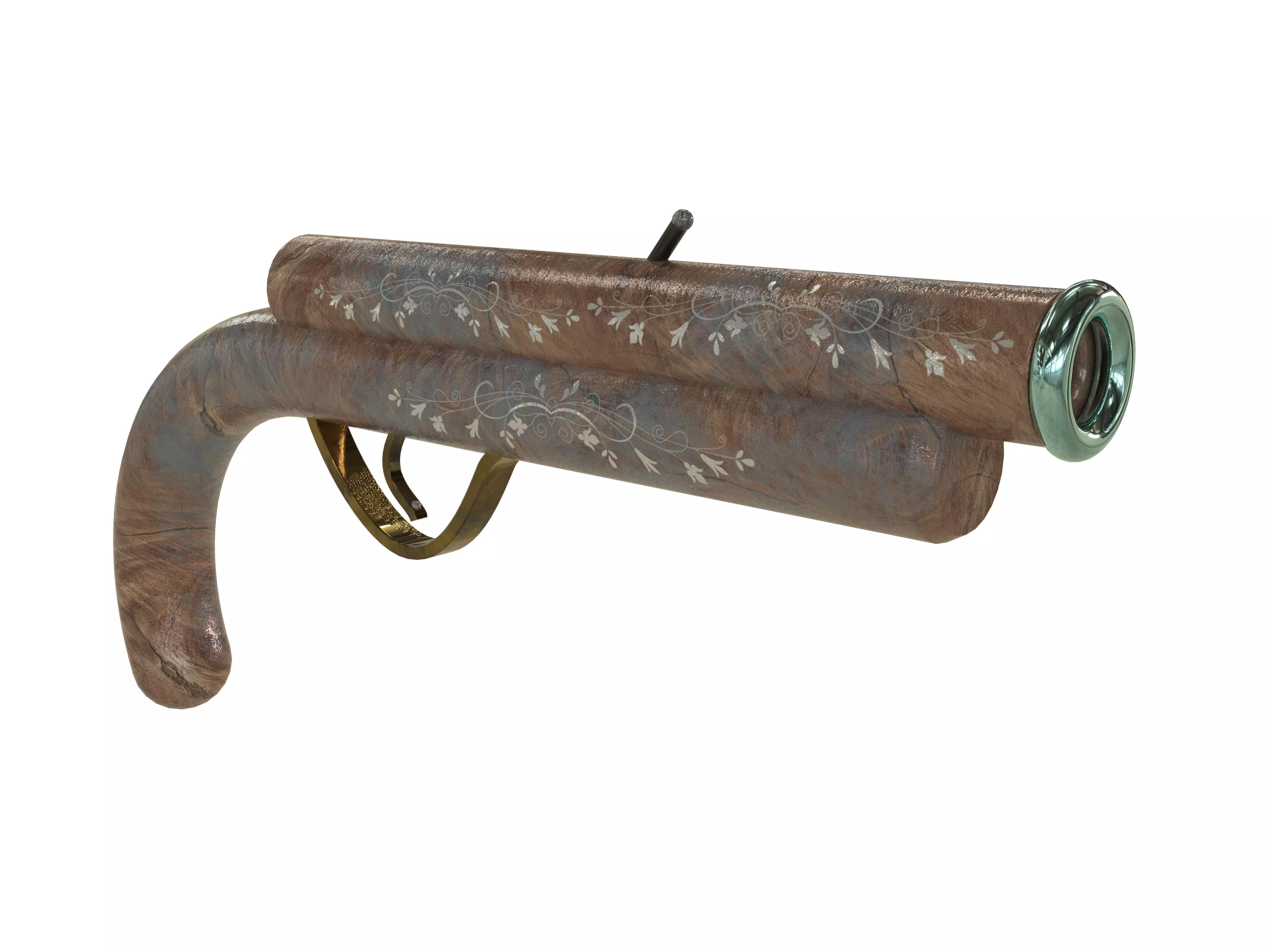 Pirates Gun Free low-poly 3D model_0