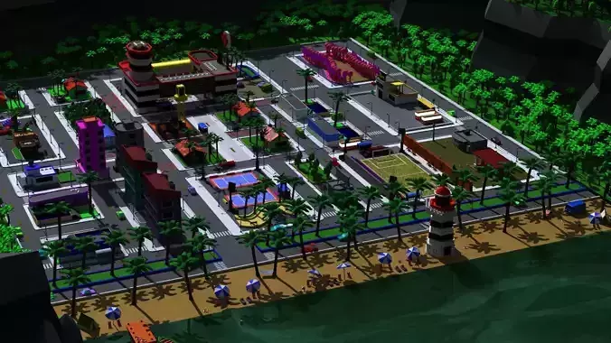 3d lowpoly model lego city map screenshots