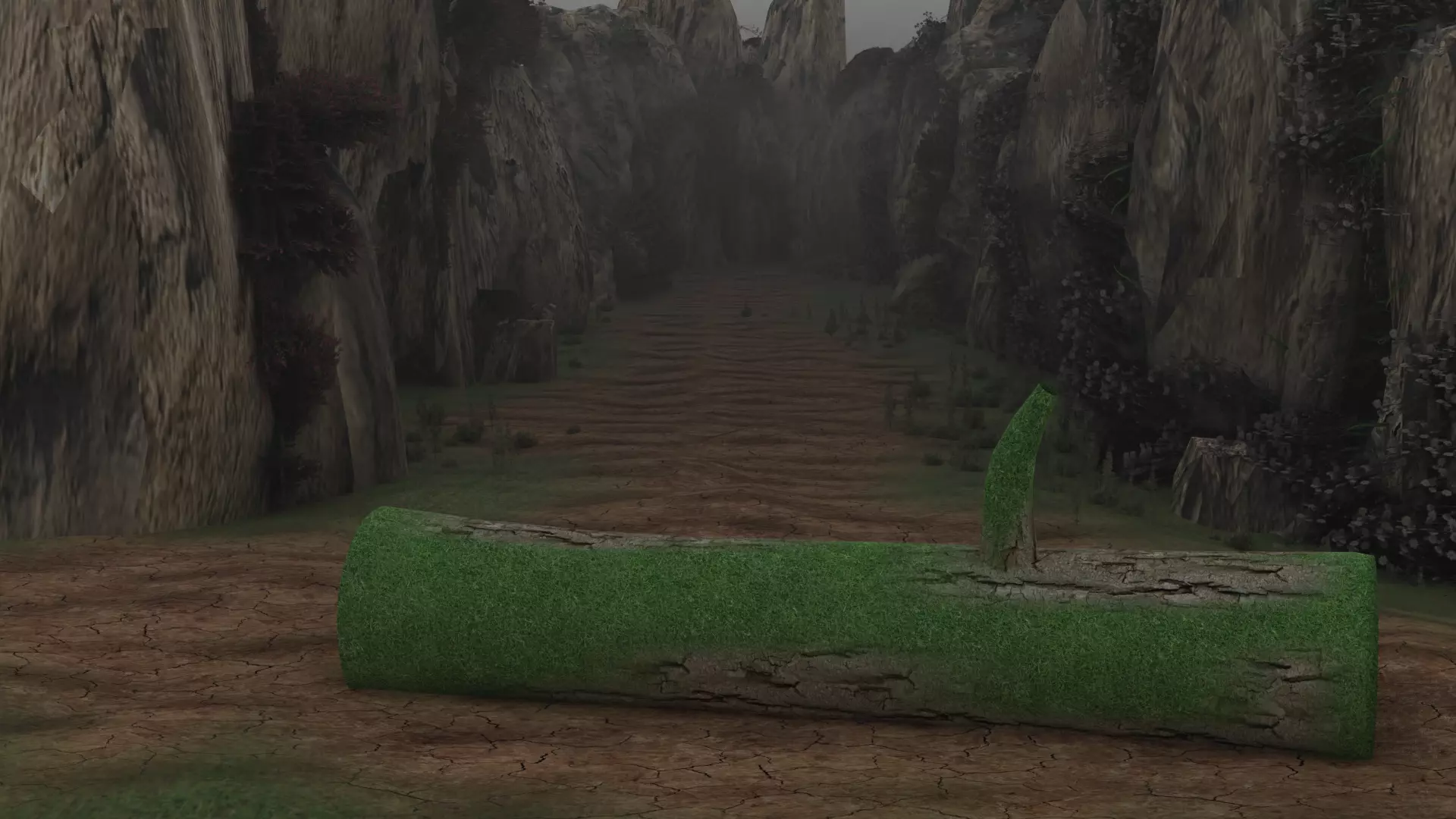 3d scene log in middle of mountain Free 3D model_0