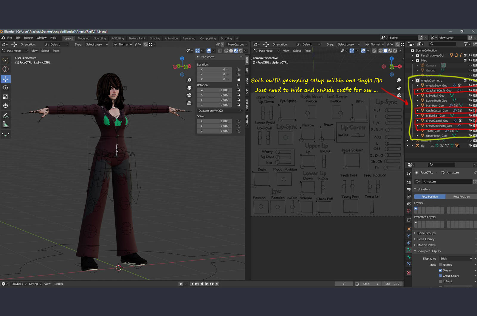 Angela Cartoon Girl Outfit 2 Low-poly 3D model_31
