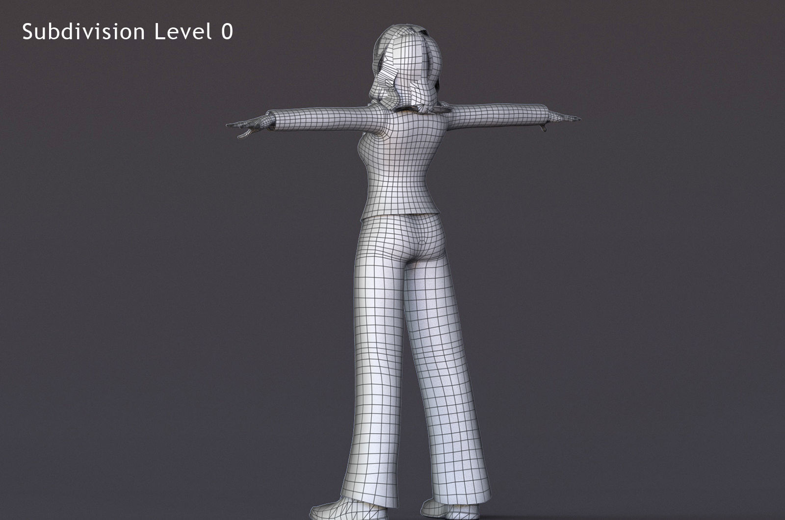 Angela Cartoon Girl Outfit 2 Low-poly 3D model_18