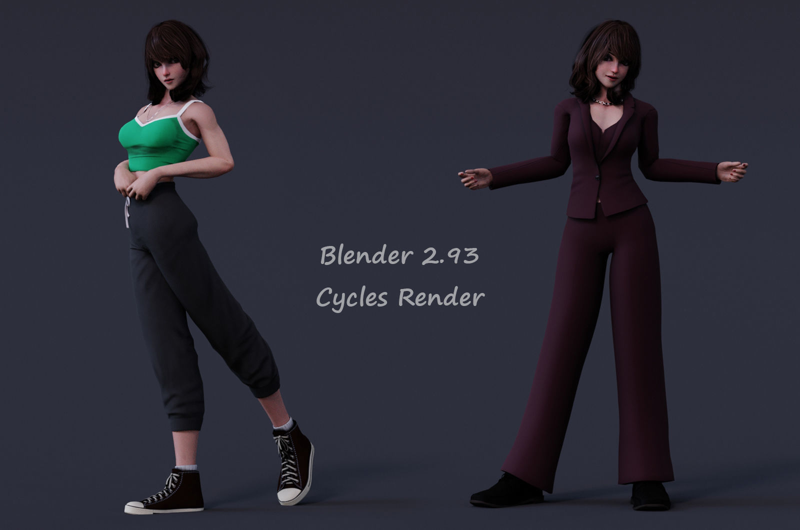 Angela Cartoon Girl Outfit 2 Low-poly 3D model_9