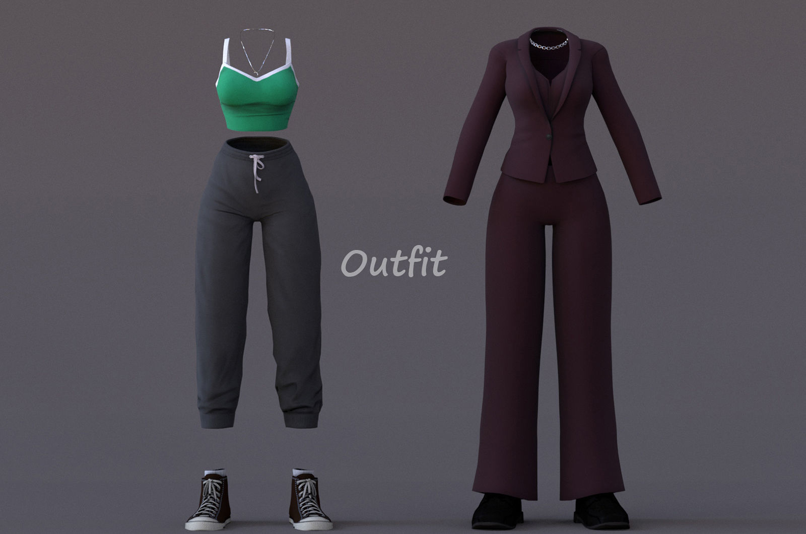 Angela Cartoon Girl Outfit 2 Low-poly 3D model_8