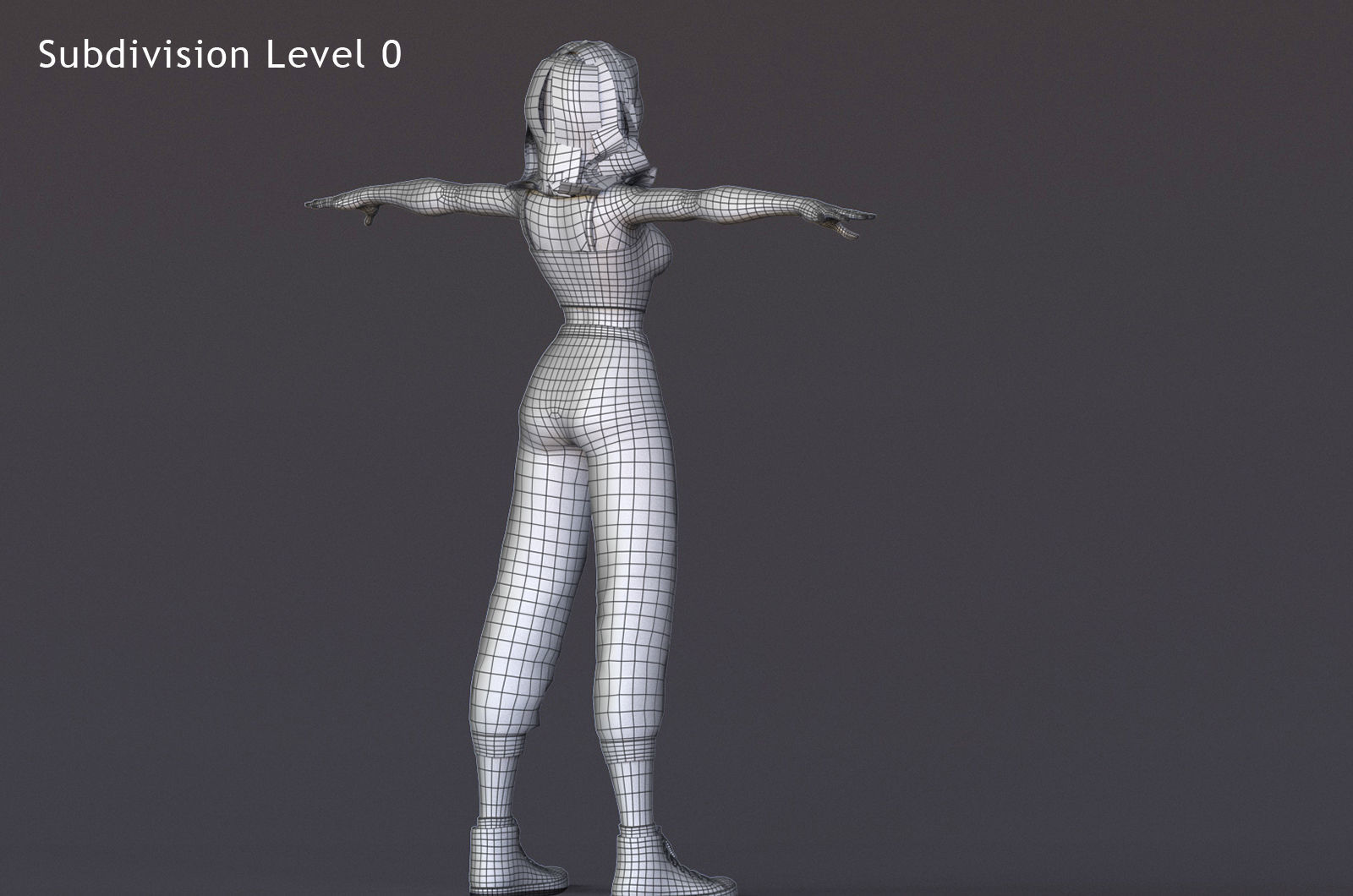 Angela Cartoon Girl Outfit 2 Low-poly 3D model_20