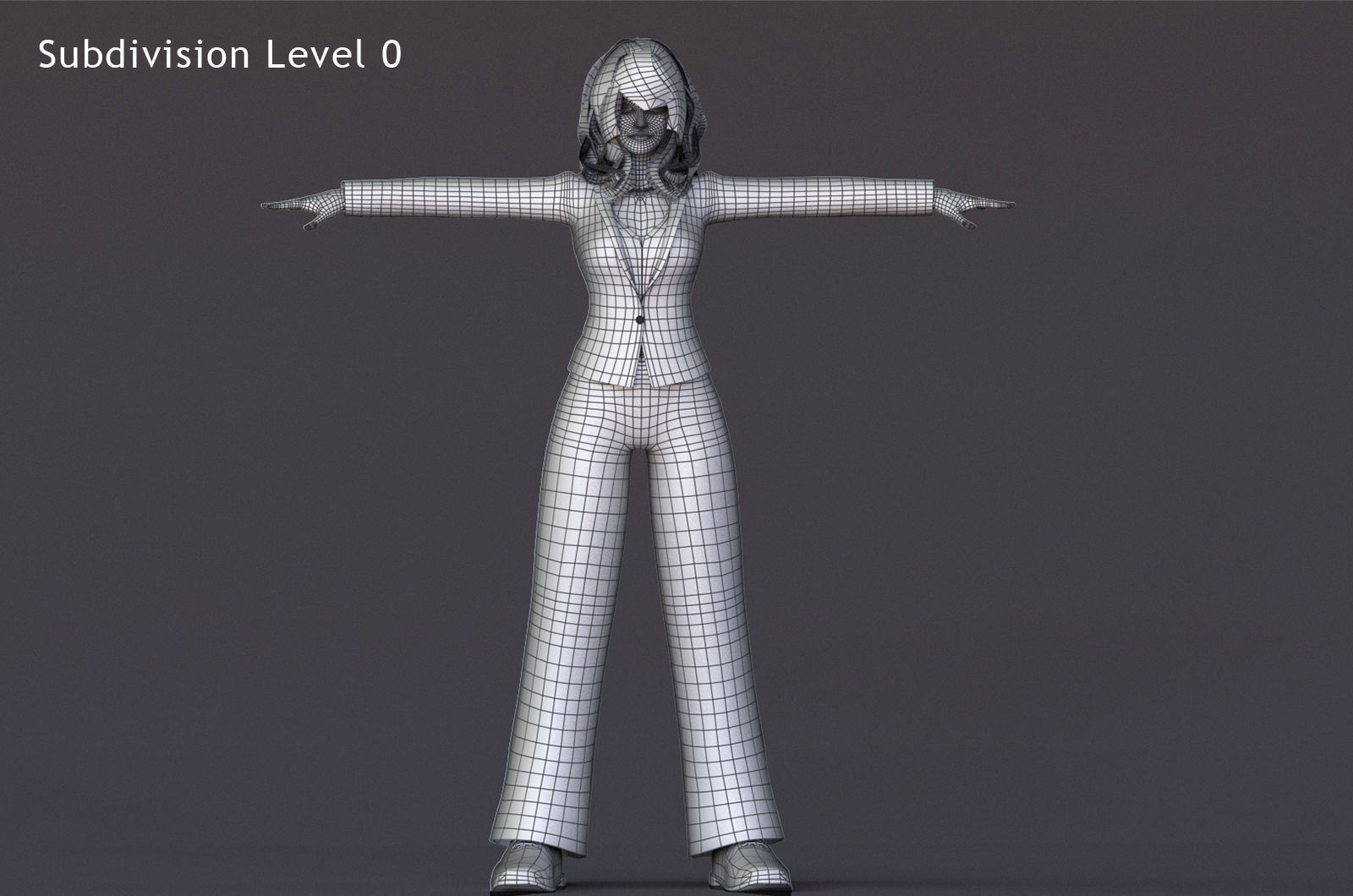 Angela Cartoon Girl Outfit 2 Low-poly 3D model_19