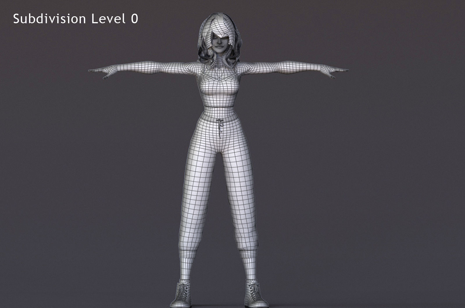 Angela Cartoon Girl Outfit 2 Low-poly 3D model_21