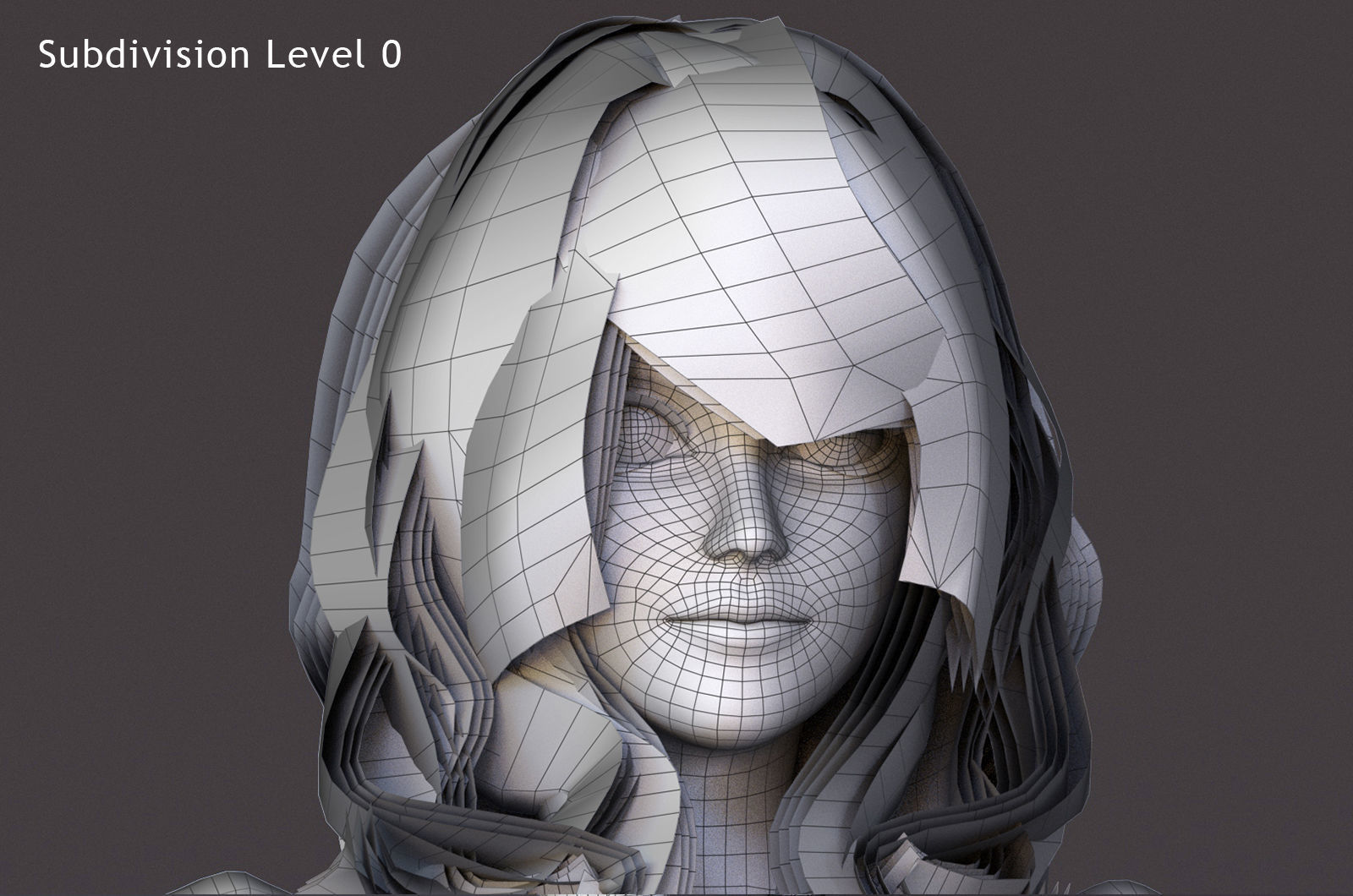 Angela Cartoon Girl Outfit 2 Low-poly 3D model_17