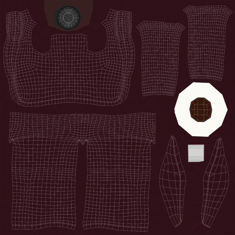 Angela Cartoon Girl Outfit 2 Low-poly 3D model_24