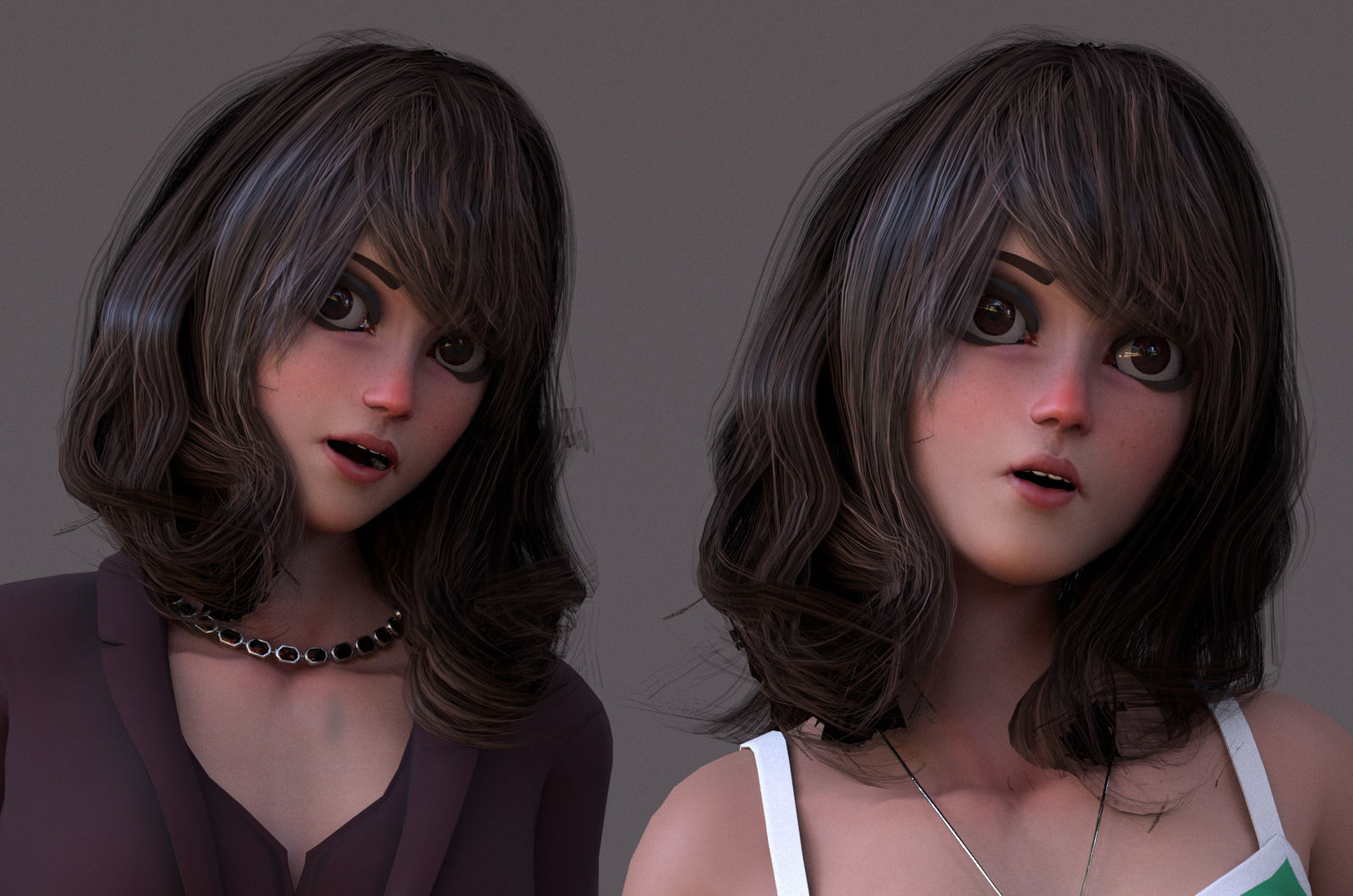 Angela Cartoon Girl Outfit 2 Low-poly 3D model_5