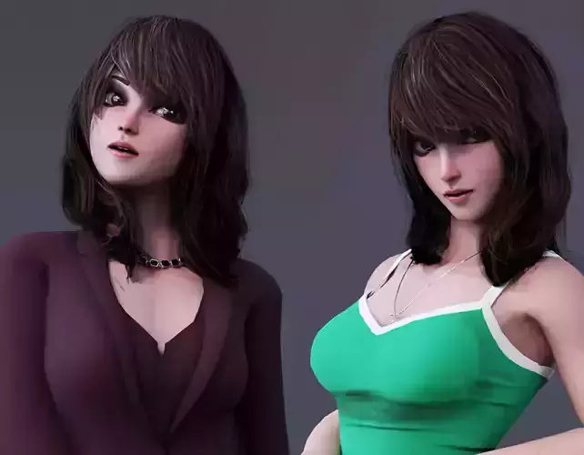 Angela Cartoon Girl Outfit 2 Low-poly 3D model