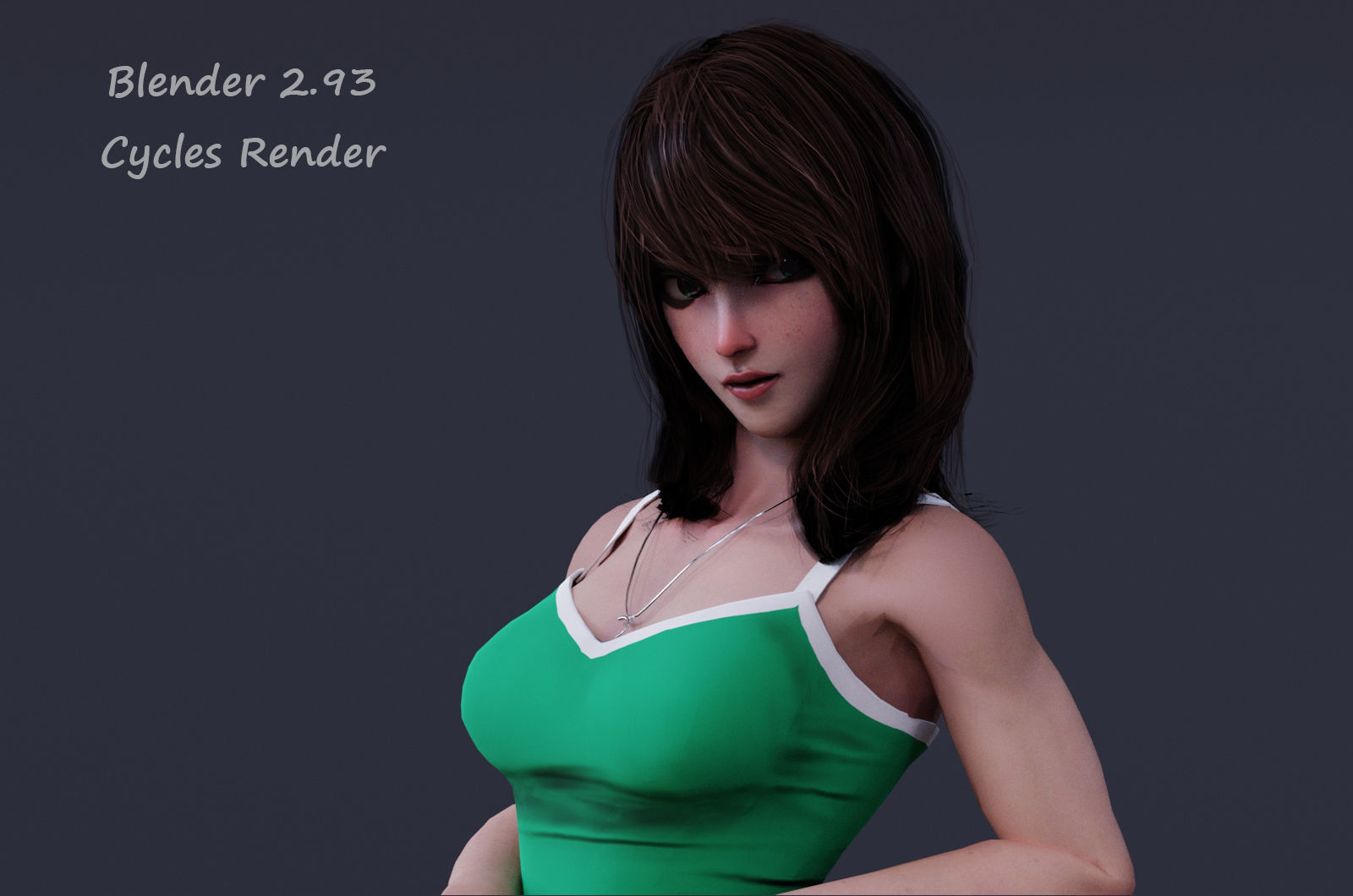 Angela Cartoon Girl Outfit 2 Low-poly 3D model_11